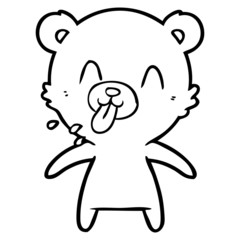 rude cartoon polar bear sticking out tongue