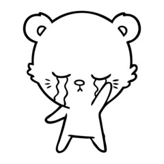 crying cartoon polar bear