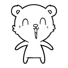 happy laughing cartoon bear