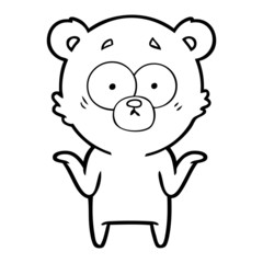 cartoon bear shrugging shoulders