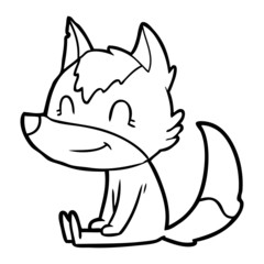 friendly cartoon wolf