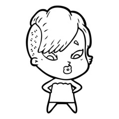 cartoon surprised girl