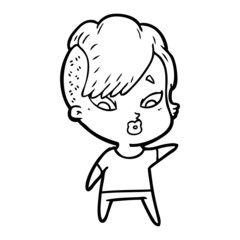 cartoon surprised girl