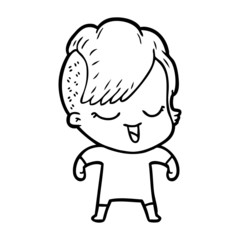 happy cartoon girl