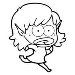 cartoon shocked elf girl