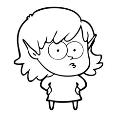 cartoon shocked elf girl