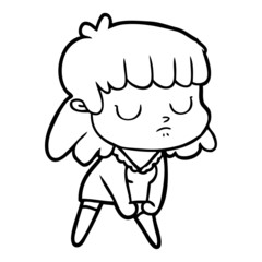 cartoon indifferent woman