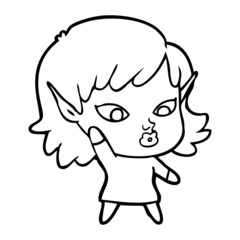 pretty cartoon elf girl