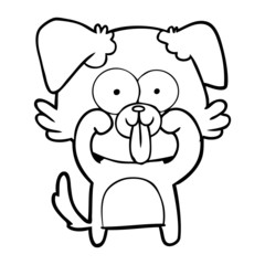 cartoon dog with tongue sticking out