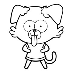 cartoon dog with tongue sticking out