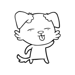 cartoon dog sticking out tongue