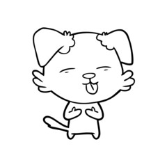 cartoon dog sticking out tongue