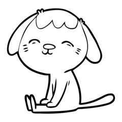 happy cartoon dog sitting