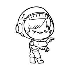 angry cartoon space girl