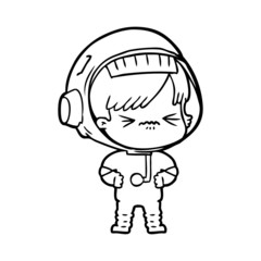 angry cartoon space girl