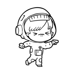 angry cartoon space girl