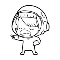 cartoon talking astronaut