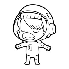 cartoon talking astronaut