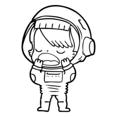 cartoon talking astronaut yawning