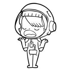 cartoon talking astronaut