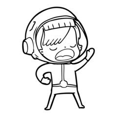 cartoon talking astronaut