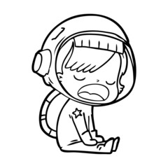 cartoon talking astronaut