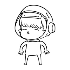 cartoon curious astronaut