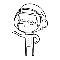 cartoon curious astronaut