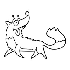 cartoon hungry wolf