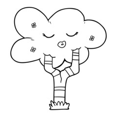 cartoon tree with face
