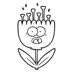 cartoon shocked flower