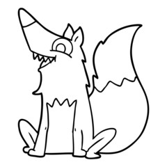 cartoon happy fox