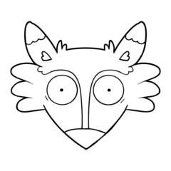 cartoon startled fox