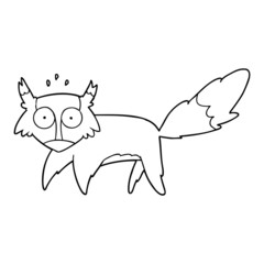 cartoon startled fox