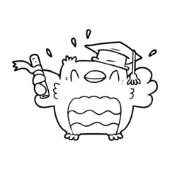 cartoon owl graduate