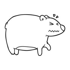 cartoon bear with a sore head