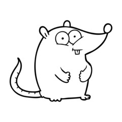 cartoon happy white lab mouse