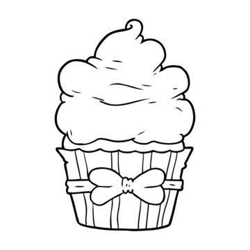 cartoon fancy cupcake