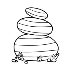 cartoon large stacked stones