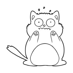 cartoon worried cat