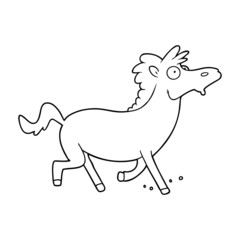 cartoon running horse