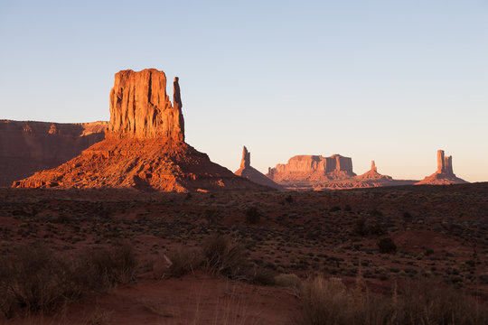 The famous Monument Valley, Utah USA during sunset