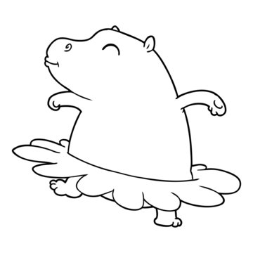 cartoon hippo ballerina
