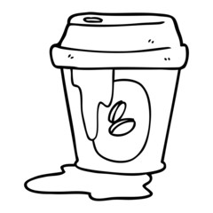 messy coffee cup cartoon
