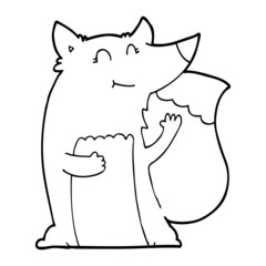 happy cartoon fox