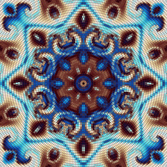 Seamless background pattern. Round decorative geometric mosaic art tile pattern.