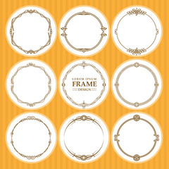Vector round frames set design element