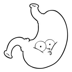 cartoon bloated stomach