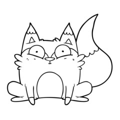 cartoon startled fox