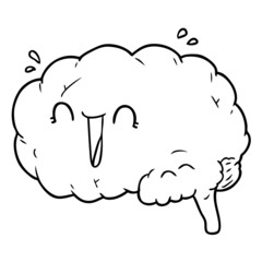 cartoon brain laughing